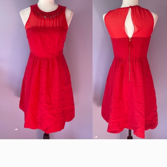 MAEVE by Anthropologie High neck Red Midi Dress XS - Picture 3 of 8